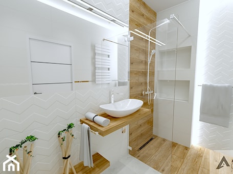 Aranżacje wnętrz - Łazienka: Mała łazienka z prysznicem - Łazienka, styl nowoczesny - ARZO DESIGN. Przeglądaj, dodawaj i zapisuj najlepsze zdjęcia, pomysły i inspiracje designerskie. W bazie mamy już prawie milion fotografii!
