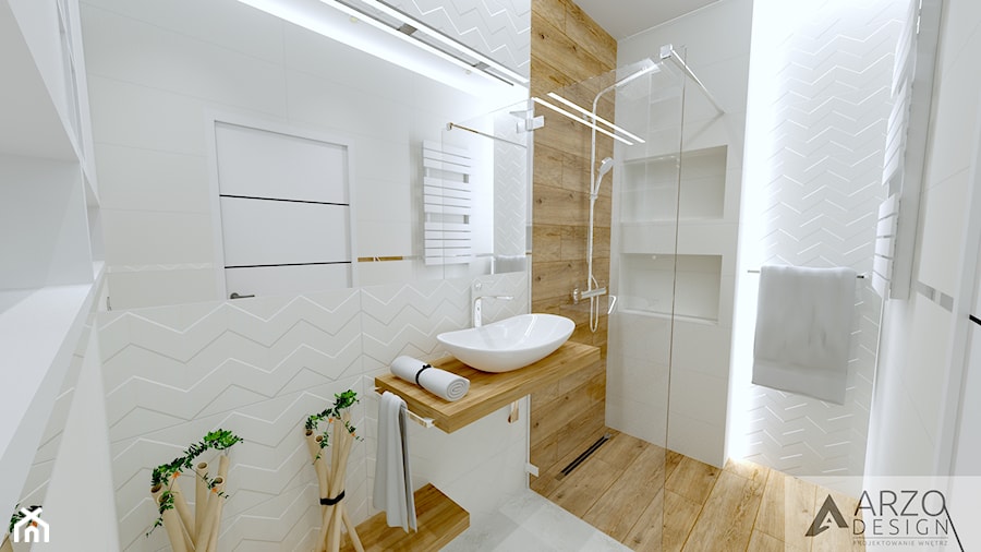 Mała łazienka z prysznicem - Łazienka, styl nowoczesny - zdjęcie od ARZO DESIGN