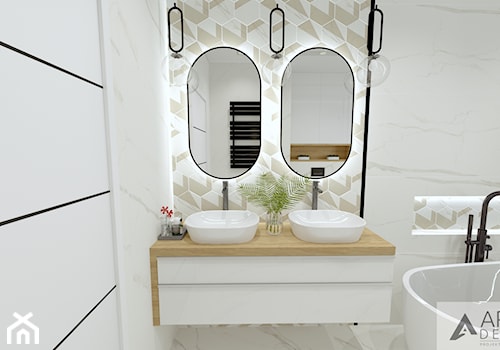 Łazienka z wanną wolnostojącą i prysznicem - zdjęcie od ARZO DESIGN