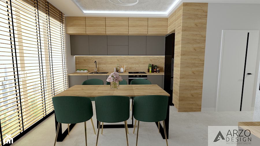Salon z aneksem kuchennym - zdjęcie od ARZO DESIGN