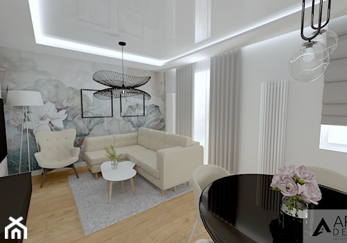 Salon z kuchnią - Salon, styl glamour - zdjęcie od ARZO DESIGN