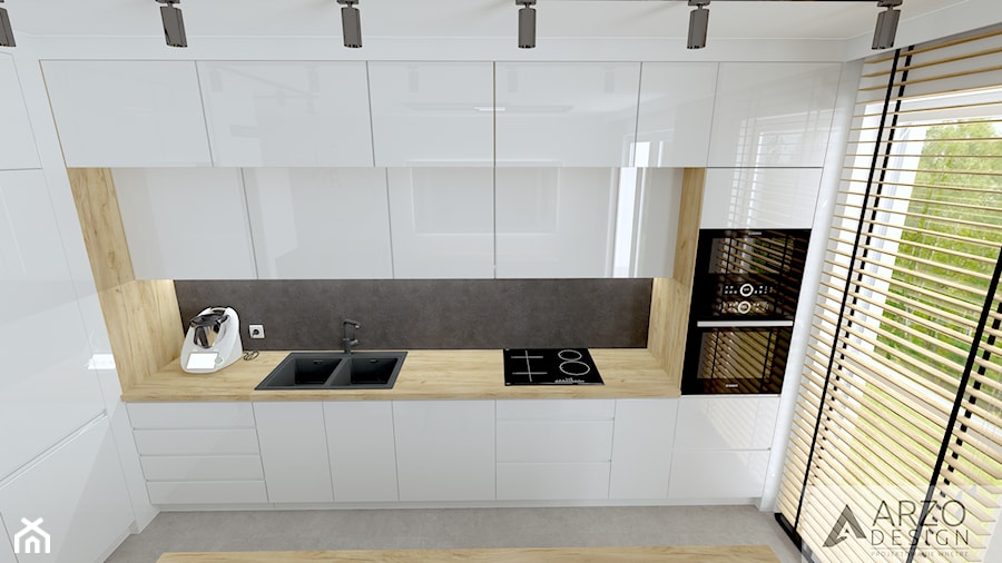 Salon z kuchnią w loftowym klimacie - zdjęcie od ARZO DESIGN