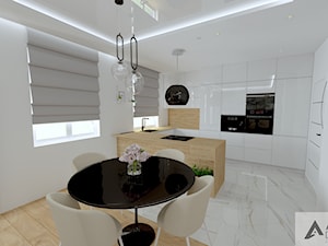 Salon z kuchnią - Kuchnia, styl glamour - zdjęcie od ARZO DESIGN