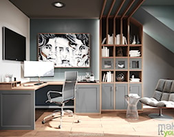 Męskie biuro na poddaszu - zdjęcie od Make It Yours Studio projektowania wnętrz - Homebook