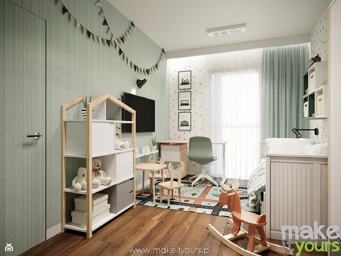 Miętowy pokój dla chłopca - zdjęcie od Make It Yours Studio projektowania wnętrz - Homebook