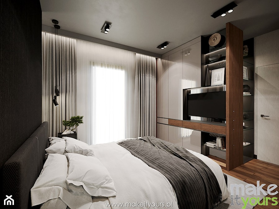 Męska sypialnia - zdjęcie od Make It Yours Studio projektowania wnętrz