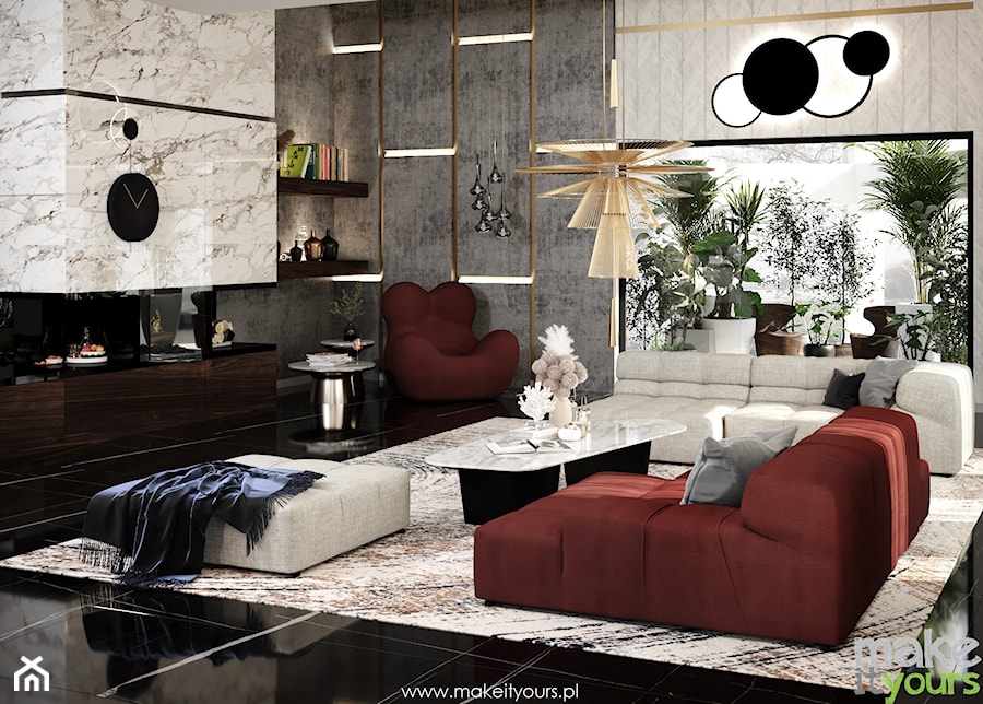 Salon z widokiem na oranżerię - zdjęcie od Make It Yours Studio projektowania wnętrz