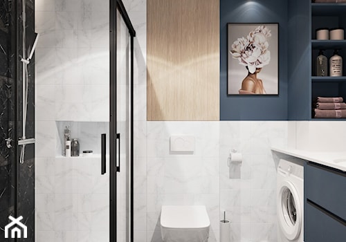 Marmurowa łazienka z granatem - zdjęcie od Make It Yours Studio projektowania wnętrz