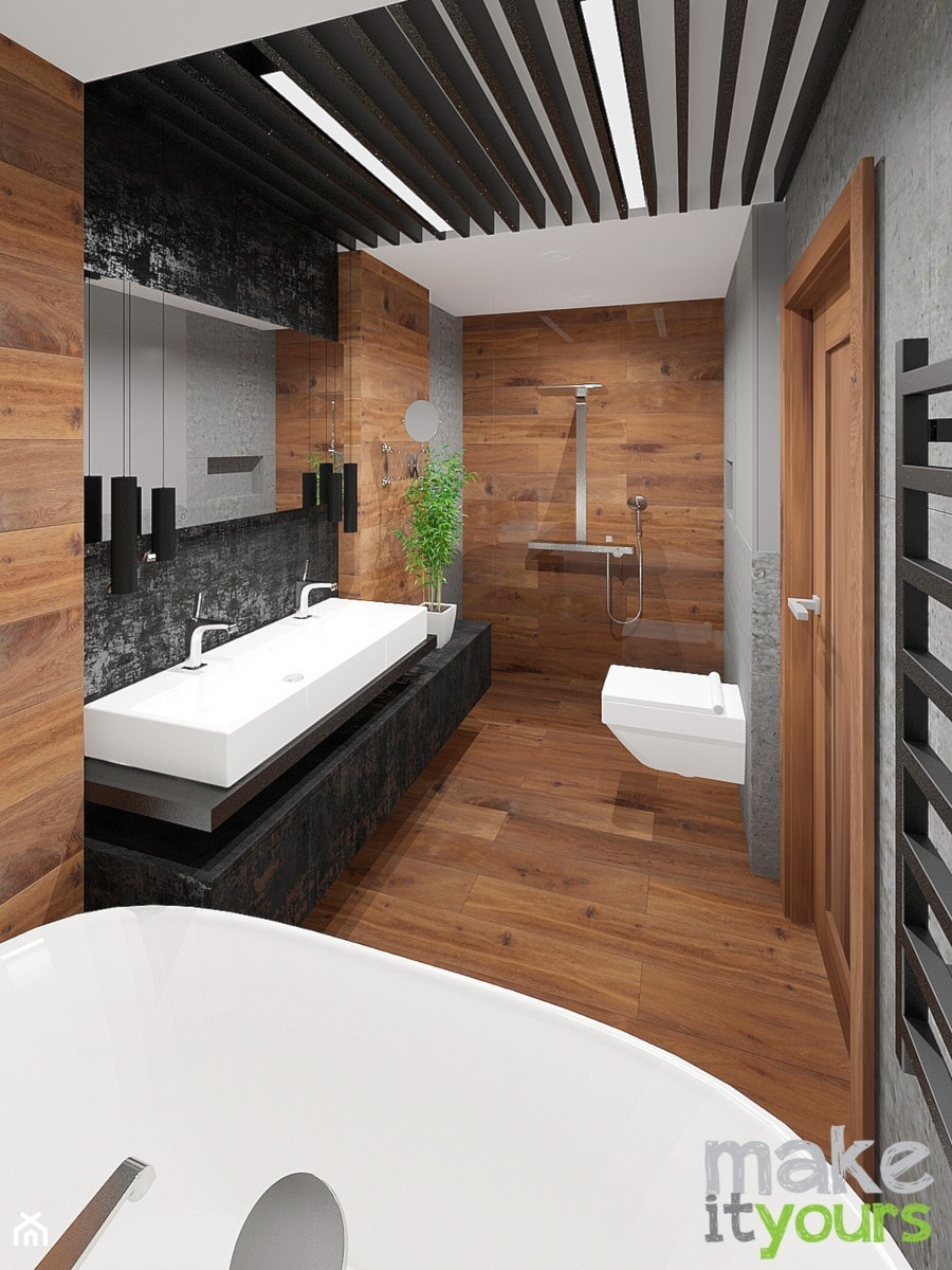 Prysznic i wanna w łazience - zdjęcie od Make It Yours Studio projektowania wnętrz