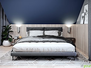 Tapicerowane łóżko w sypialni - zdjęcie od Make It Yours Studio projektowania wnętrz