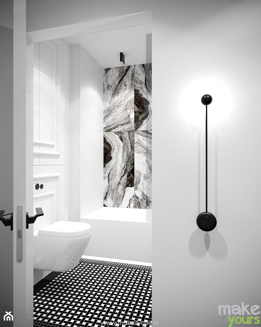 Mozaika i kamień w łazience - zdjęcie od Make It Yours Studio projektowania wnętrz