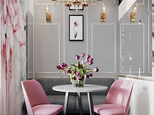 Salon w pudrowym różu i szarości - zdjęcie od Make It Yours Studio projektowania wnętrz