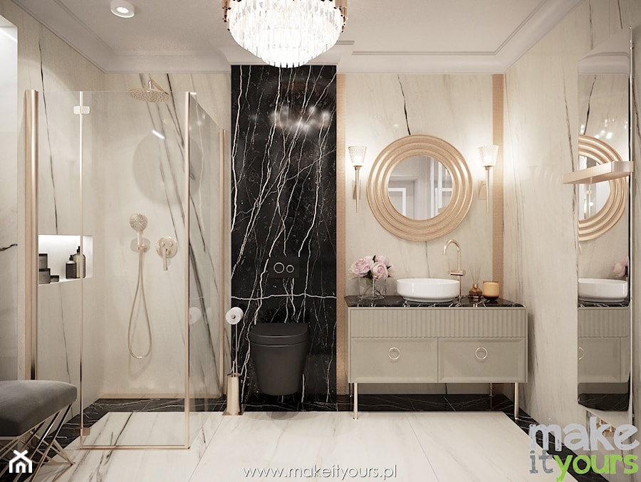Stylizowana łazienka w stylu glamour - zdjęcie od Make It Yours Studio projektowania wnętrz