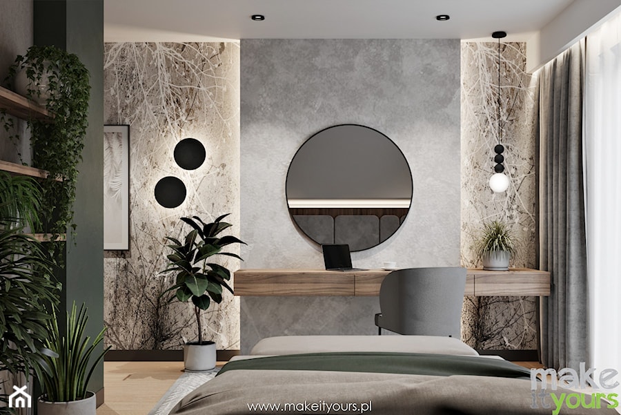 Klimatyczne wnętrza sypialni - zdjęcie od Make It Yours Studio projektowania wnętrz