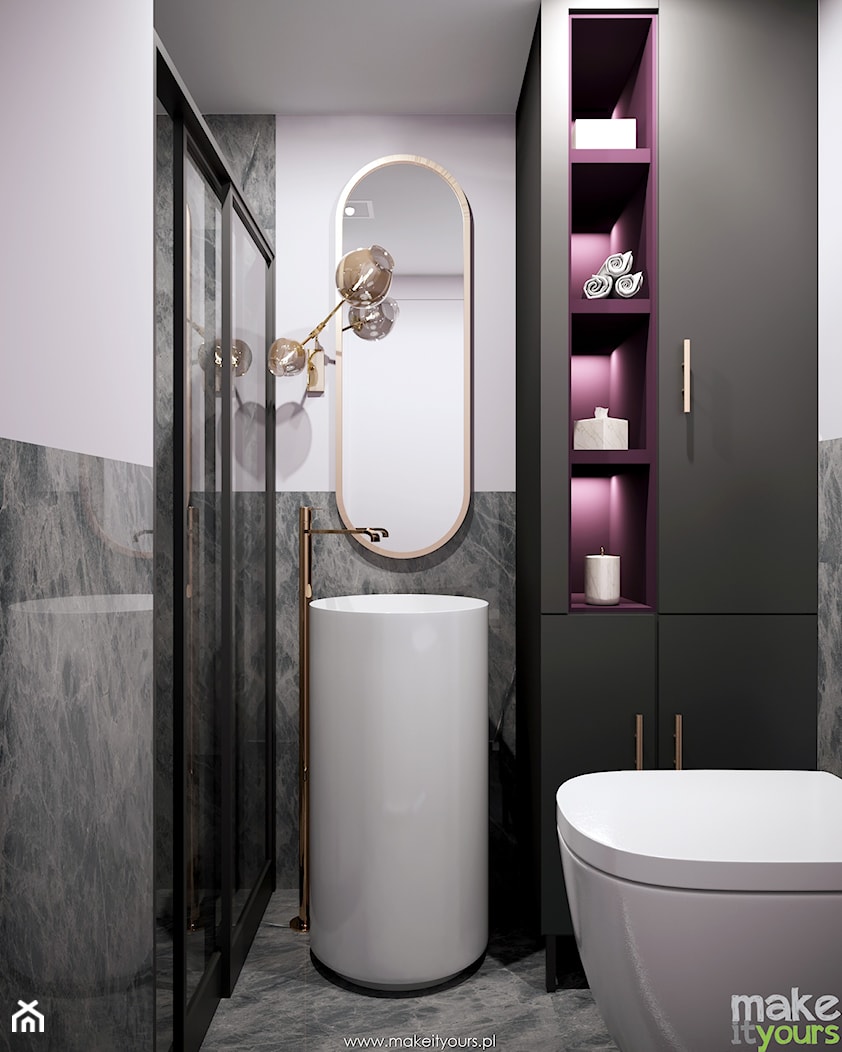 Elegancka mała łazienka - zdjęcie od Make It Yours Studio projektowania wnętrz - Homebook
