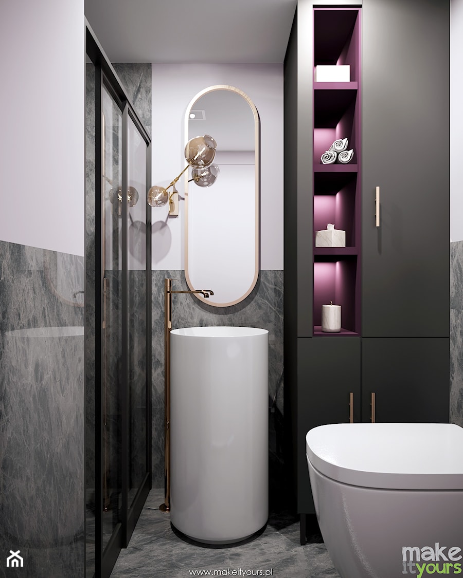 Elegancka mała łazienka - zdjęcie od Make It Yours Studio projektowania wnętrz