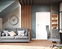 Gabinet z tapetą strukturalną - zdjęcie od Make It Yours Studio projektowania wnętrz - Homebook