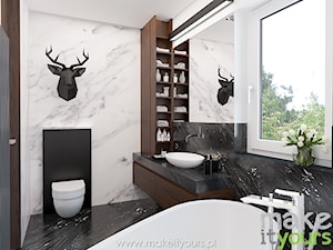 Czarno biała łazienka - zdjęcie od Make It Yours Studio projektowania wnętrz