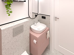 Łazienka z lastryko i różową cegiełką - zdjęcie od Wnętrza z Duszą Anna Dalke - Nowak