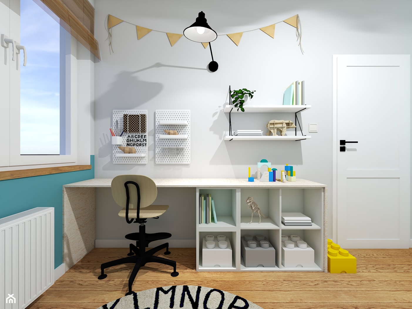 Blue Dino - mały pokój przedszkolaka - zdjęcie od Knapik Design - Homebook