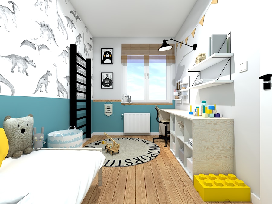 Blue Dino - mały pokój przedszkolaka - zdjęcie od Knapik Design