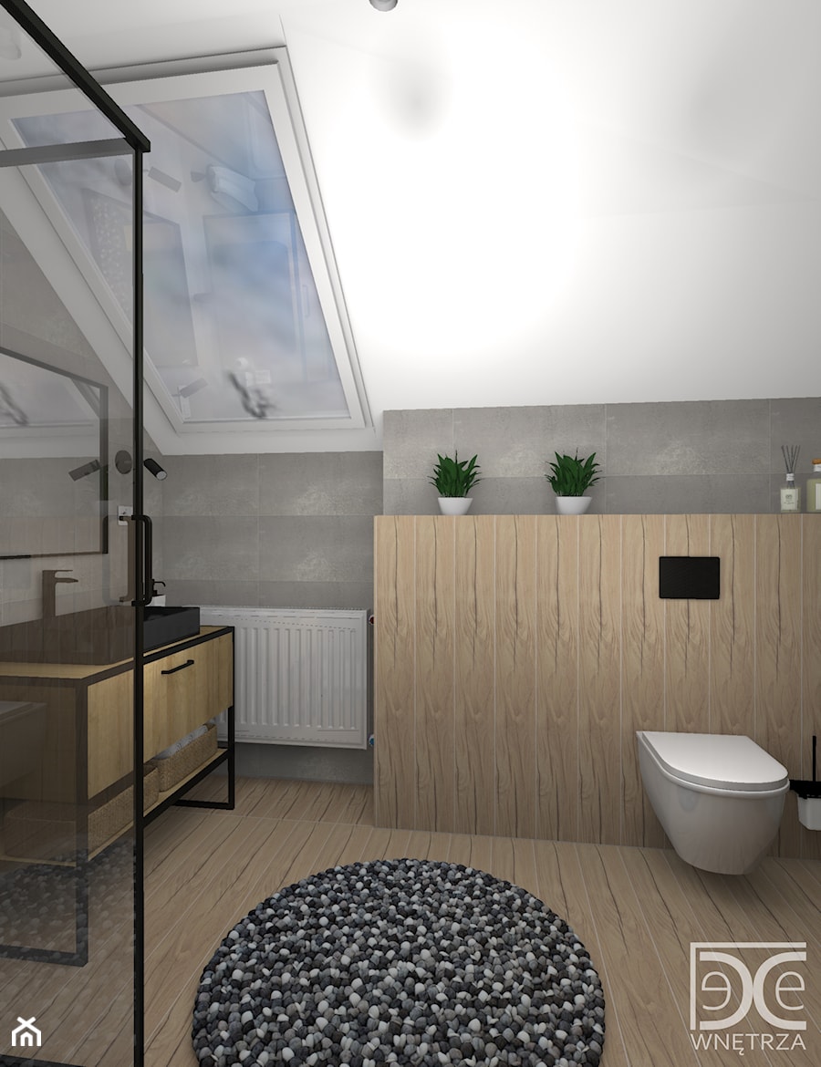 Łazienka na poddaszu w stylu loftowym - zdjęcie od DeCe Wnętrza - Dominika Ciuberek