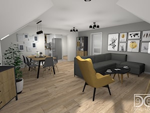 Projekt mieszkania na poddaszu w stylu skandynawsko-loftowym