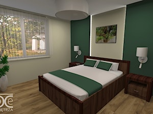 Nowoczesna sypialnia w kolorach butelkowej zieleni - zdjęcie od DeCe Wnętrza - Dominika Ciuberek