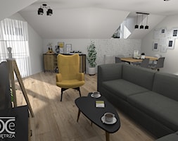 Projekt salonu na poddaszu w stylu skandynawsko - loftowym. - zdjęcie od DeCe Wnętrza - Dominika Ciuberek - Homebook