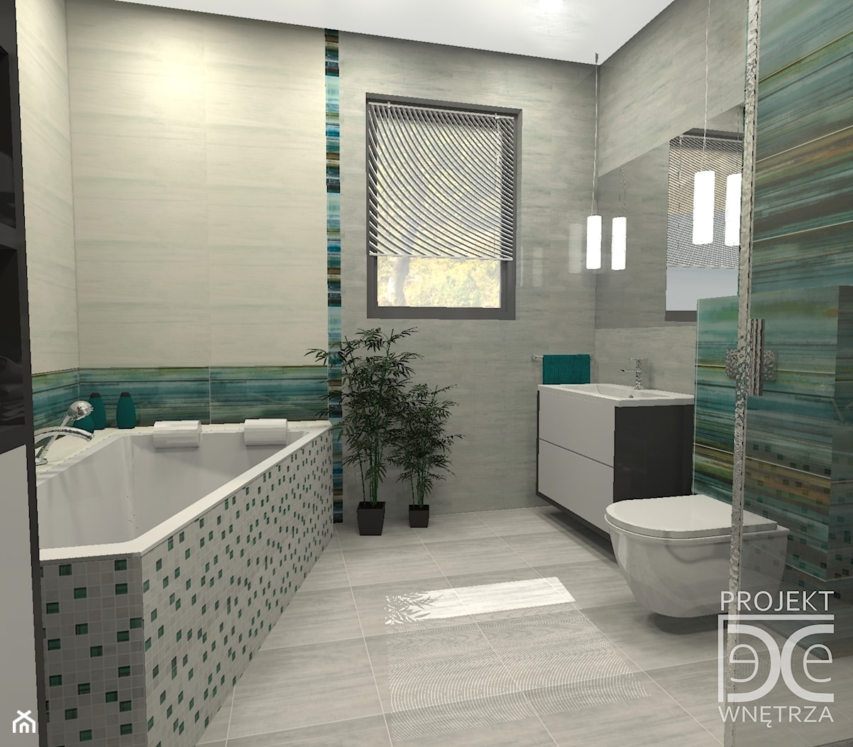 Nowoczesna łazienka z przewagą turkusu i zieleni - zdjęcie od DeCe Wnętrza - Dominika Ciuberek - Homebook