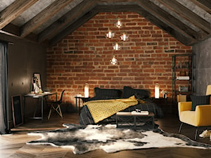 Industrial Dream - wnętrze sypialni w stylu industrialnym - zdjęcie od Braun Studio