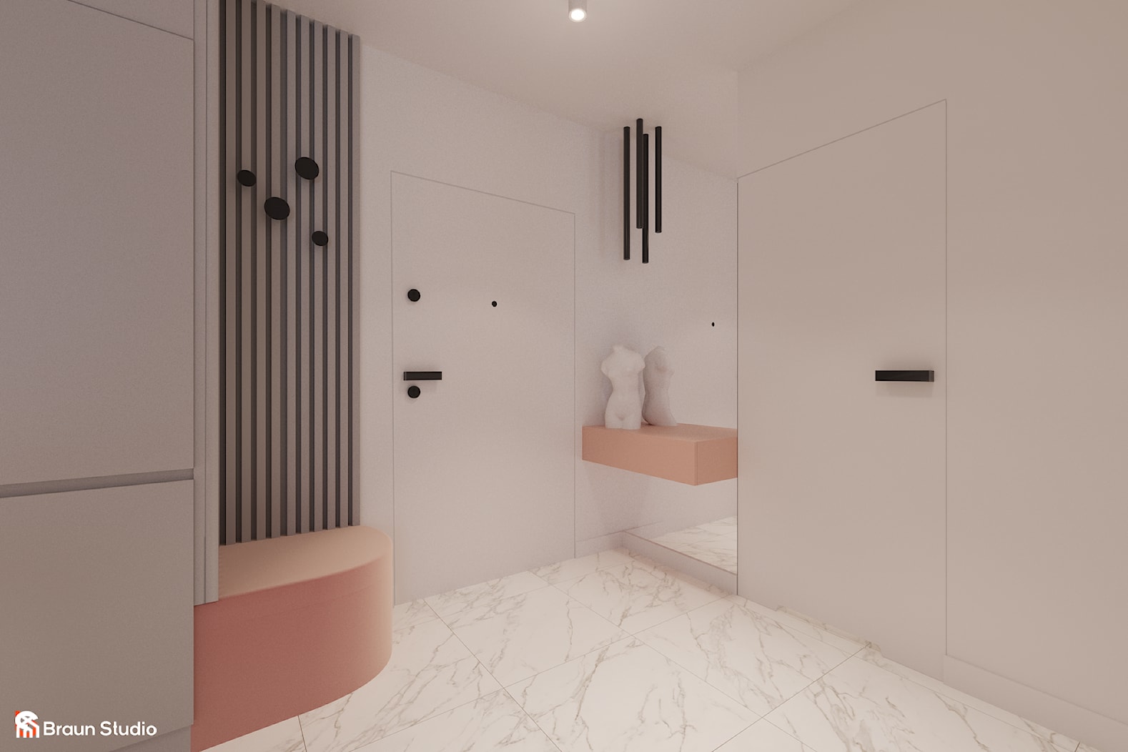 NEOCOCTAIL - projekt mieszkania o pow. 54 m2 inspirowanego neoantykiem - zdjęcie od Braun Studio - Homebook