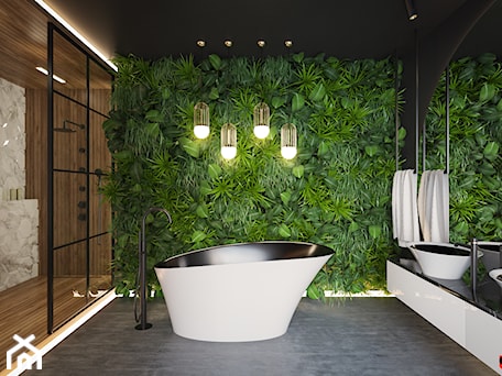 Aranżacje wnętrz - Łazienka: Green Paradise - projekt zielonej łazienki - Braun Studio. Przeglądaj, dodawaj i zapisuj najlepsze zdjęcia, pomysły i inspiracje designerskie. W bazie mamy już prawie milion fotografii!