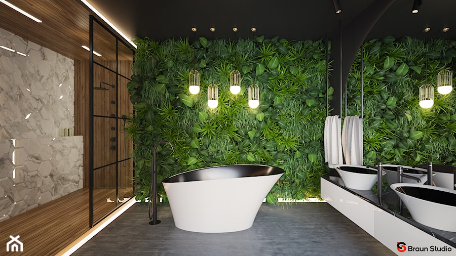 Green Paradise - projekt zielonej łazienki - zdjęcie od Braun Studio
