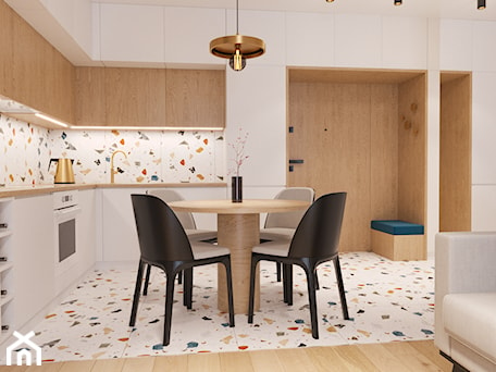 Aranżacje wnętrz - Kuchnia: "TERRAZZO AMORE" projekt mieszkania na start o pow. 36 m2 - Braun Studio. Przeglądaj, dodawaj i zapisuj najlepsze zdjęcia, pomysły i inspiracje designerskie. W bazie mamy już prawie milion fotografii!