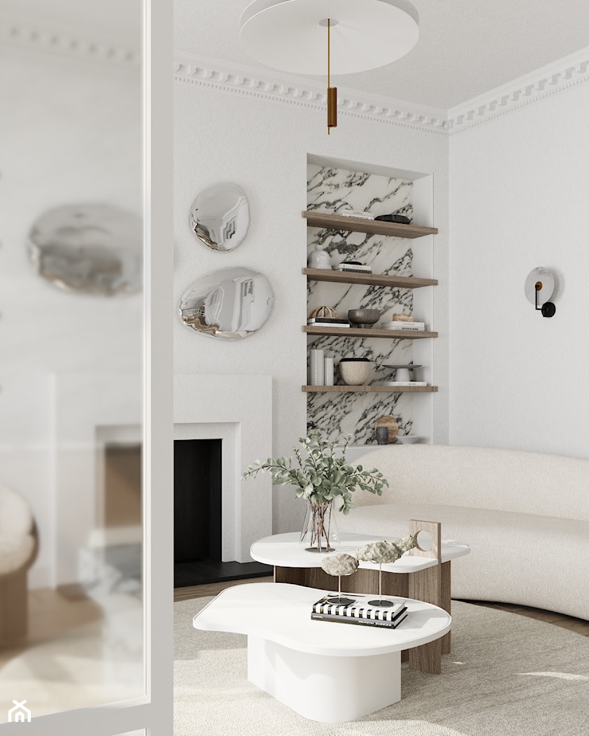 Projekt mieszkania w kamienicy - pokój dzienny - zdjęcie od Julia Podsiadło Design - Homebook