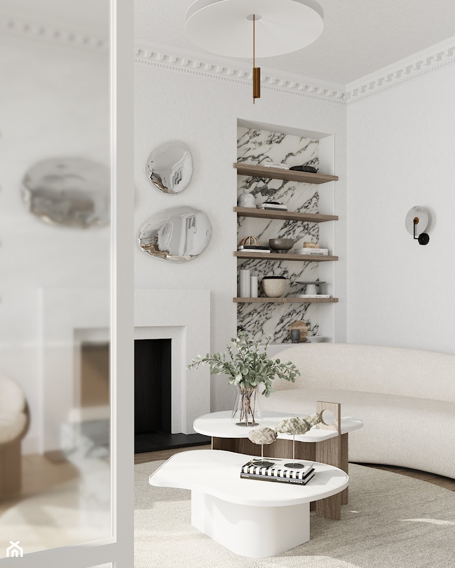Projekt mieszkania w kamienicy - pokój dzienny - zdjęcie od Julia Podsiadło Design