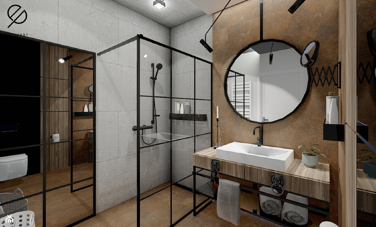 Industrialna łazienka - zdjęcie od EProjekt - architecture design - Homebook