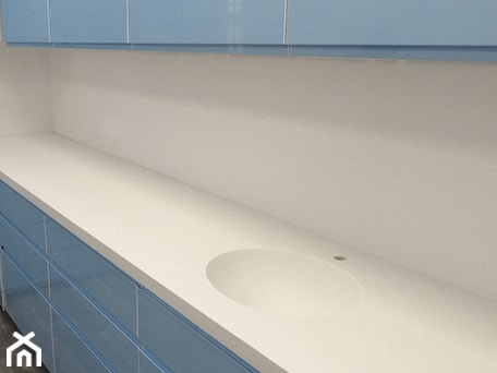 Aranżacje wnętrz - Wnętrza publiczne: blat ze zintegrowaną umywalką w gabinecie dentystycznym - blaty.eu - producent wyrobów z solid surface. Przeglądaj, dodawaj i zapisuj najlepsze zdjęcia, pomysły i inspiracje designerskie. W bazie mamy już prawie milion fotografii!