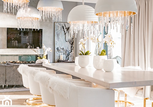 nowoczesny biały salon glamour - zdjęcie od MG Wnętrza Magdalena Gałach | Projektant wnętrz