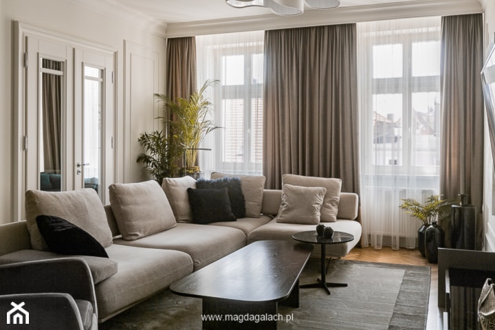 apartament w kamienicy w Lesznie - Salon, styl nowoczesny - zdjęcie od MG Wnętrza Magdalena Gałach | Projektant wnętrz