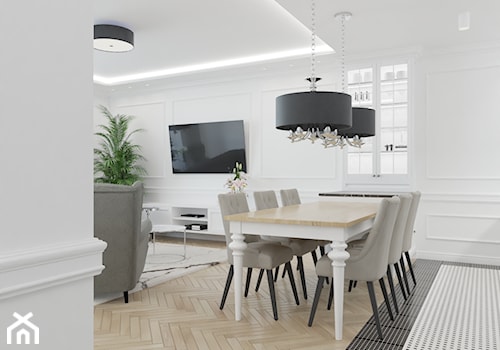 BLACK AND WHITE - Jadalnia, styl glamour - zdjęcie od Glam Interior