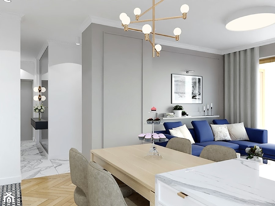 MODERN CALSSIC - beige & blue - Salon, styl glamour - zdjęcie od Glam Interior