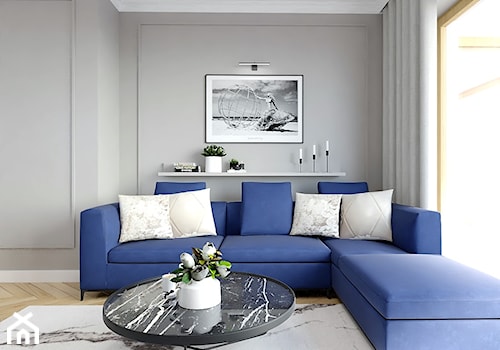 MODERN CALSSIC - beige & blue - Salon, styl glamour - zdjęcie od Glam Interior