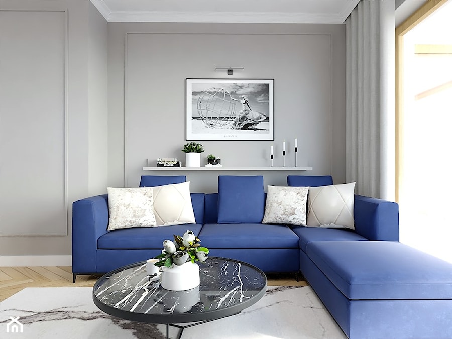 MODERN CALSSIC - beige & blue - Salon, styl glamour - zdjęcie od Glam Interior