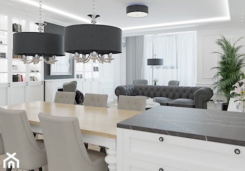 BLACK AND WHITE - Salon, styl glamour - zdjęcie od Glam Interior