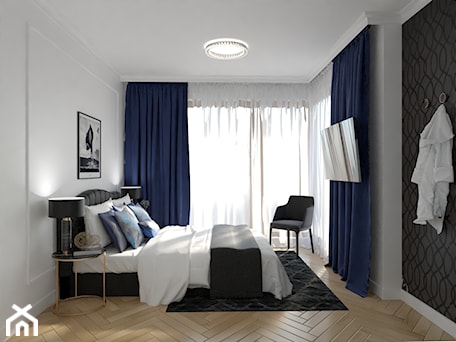 Aranżacje wnętrz - Sypialnia: MODERN CALSSIC - beige & blue - Sypialnia, styl glamour - Glam Interior . Przeglądaj, dodawaj i zapisuj najlepsze zdjęcia, pomysły i inspiracje designerskie. W bazie mamy już prawie milion fotografii!