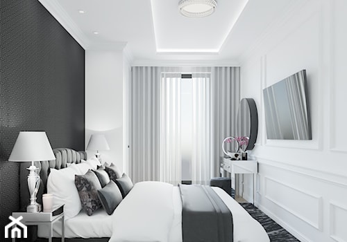BLACK AND WHITE - Sypialnia, styl glamour - zdjęcie od Glam Interior