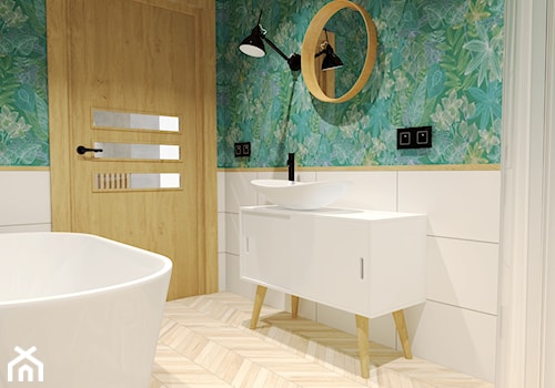 Kwiecista łazienka - zdjęcie od Projektowanie Wnętrz Bogusława Wawrzyniak