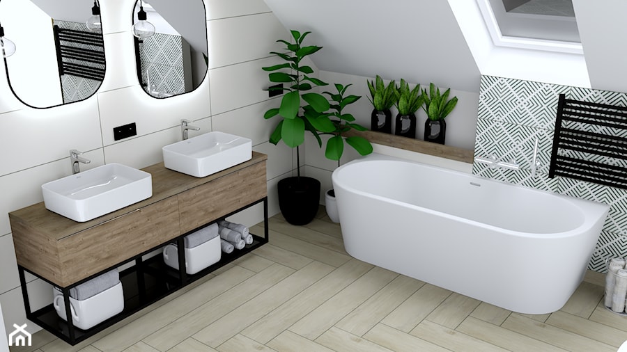 Nieco jodełki w łazience - zdjęcie od Projektowanie Wnętrz Bogusława Wawrzyniak